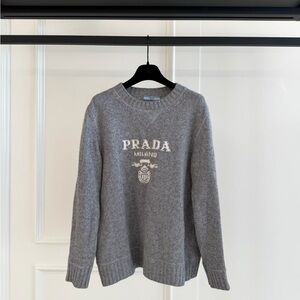 Authentic Prada Men's Gray Crewneck Sweater